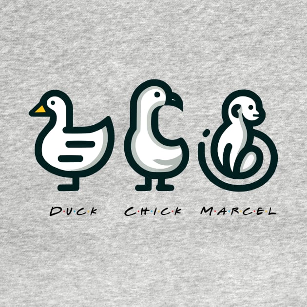 Friends - Marcel, The Chick, The Duck - Version 1 with text by nostalgiapress